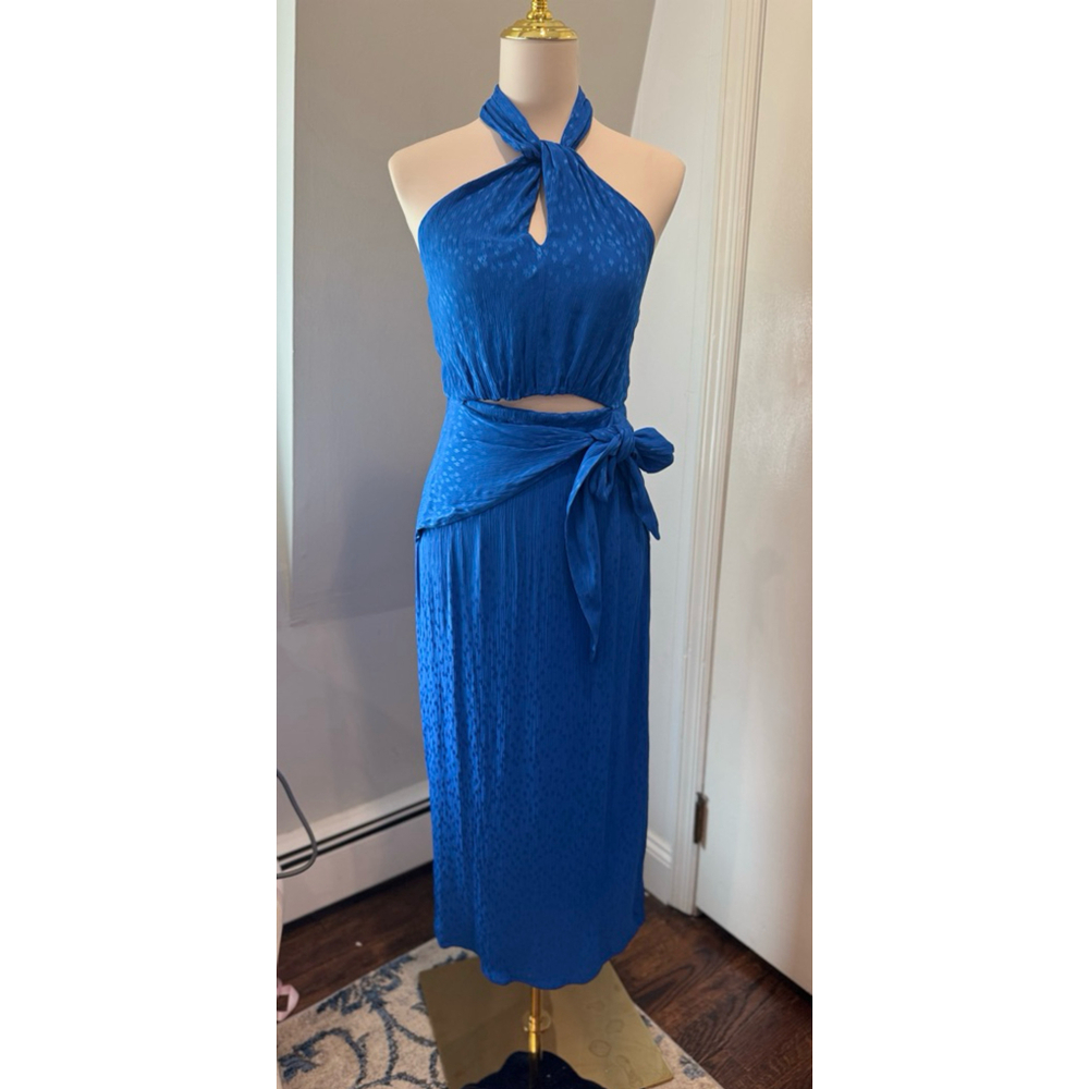 & Other Stories Los Angeles Atelier NWT | Halter Midi Dress | Blue | Size 2